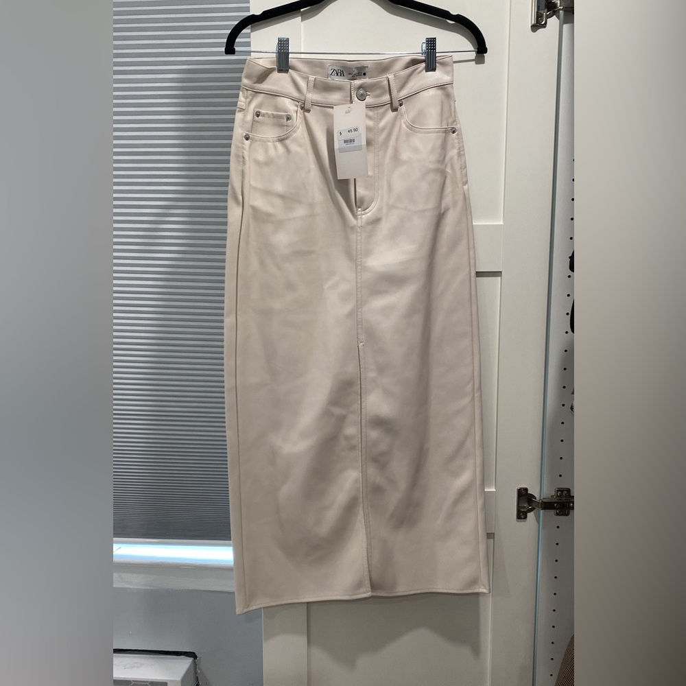 Zara MIDI leather skirt